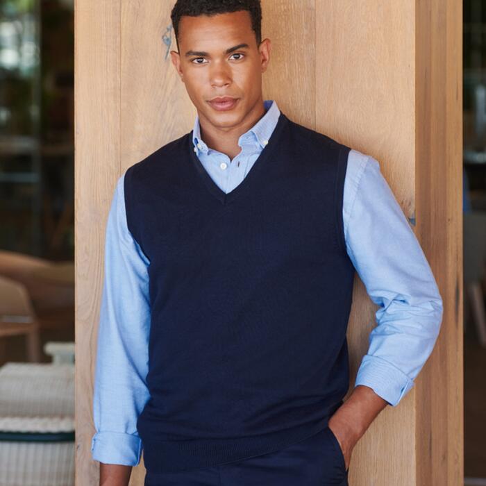 Henbury Henbury Lightweight Sleeveless Cotton Acrylic V Neck Sweater H724 Henbury Lightweight Sleeveless Cotton Acrylic V Neck Sweater Thumbnail